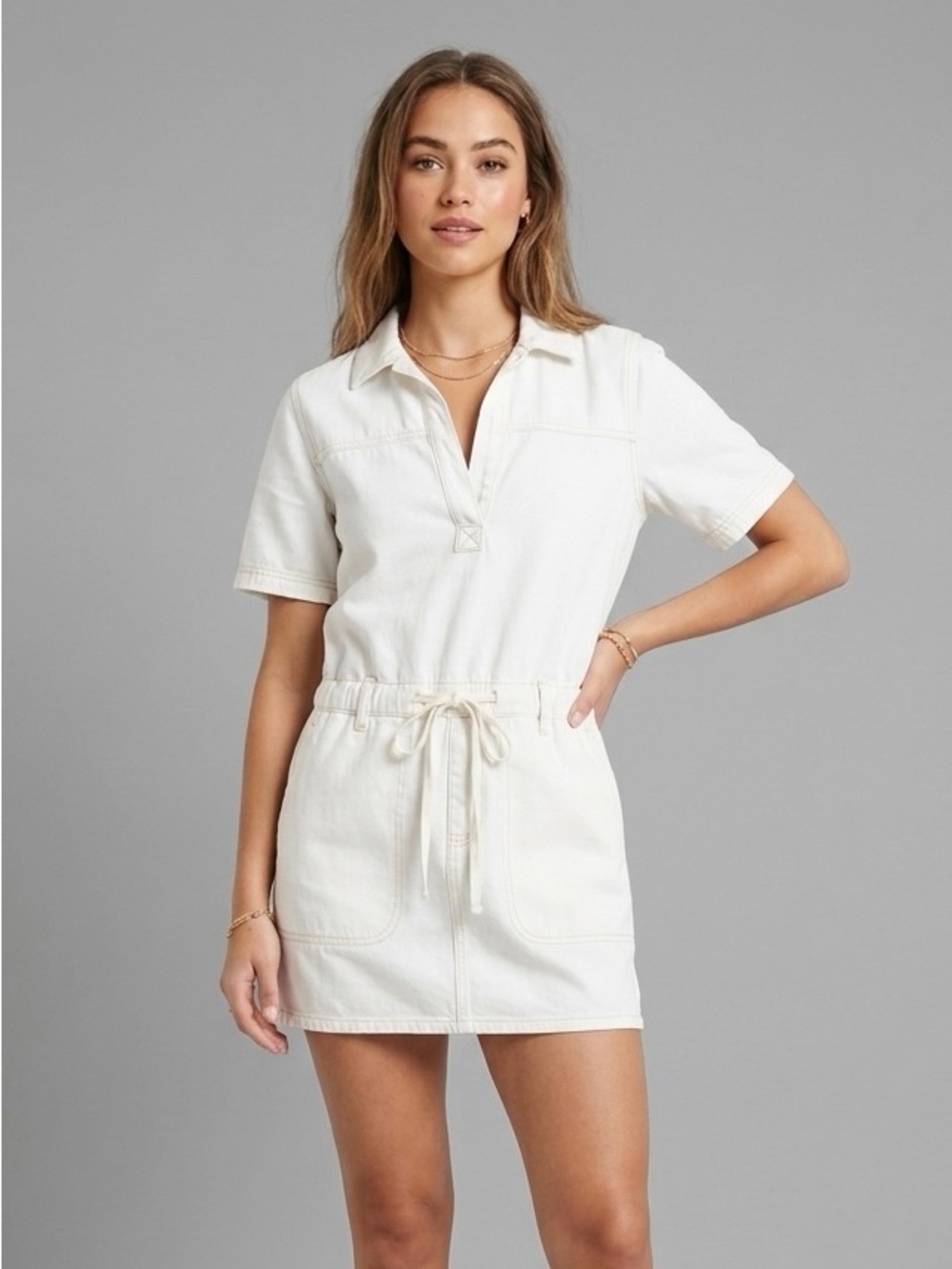 Universal Thread, 100% Cotton White Denim Dress - M